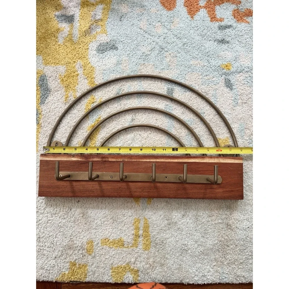 Rainbow Coat And Key Rack Natural Wood Handmade Made In India